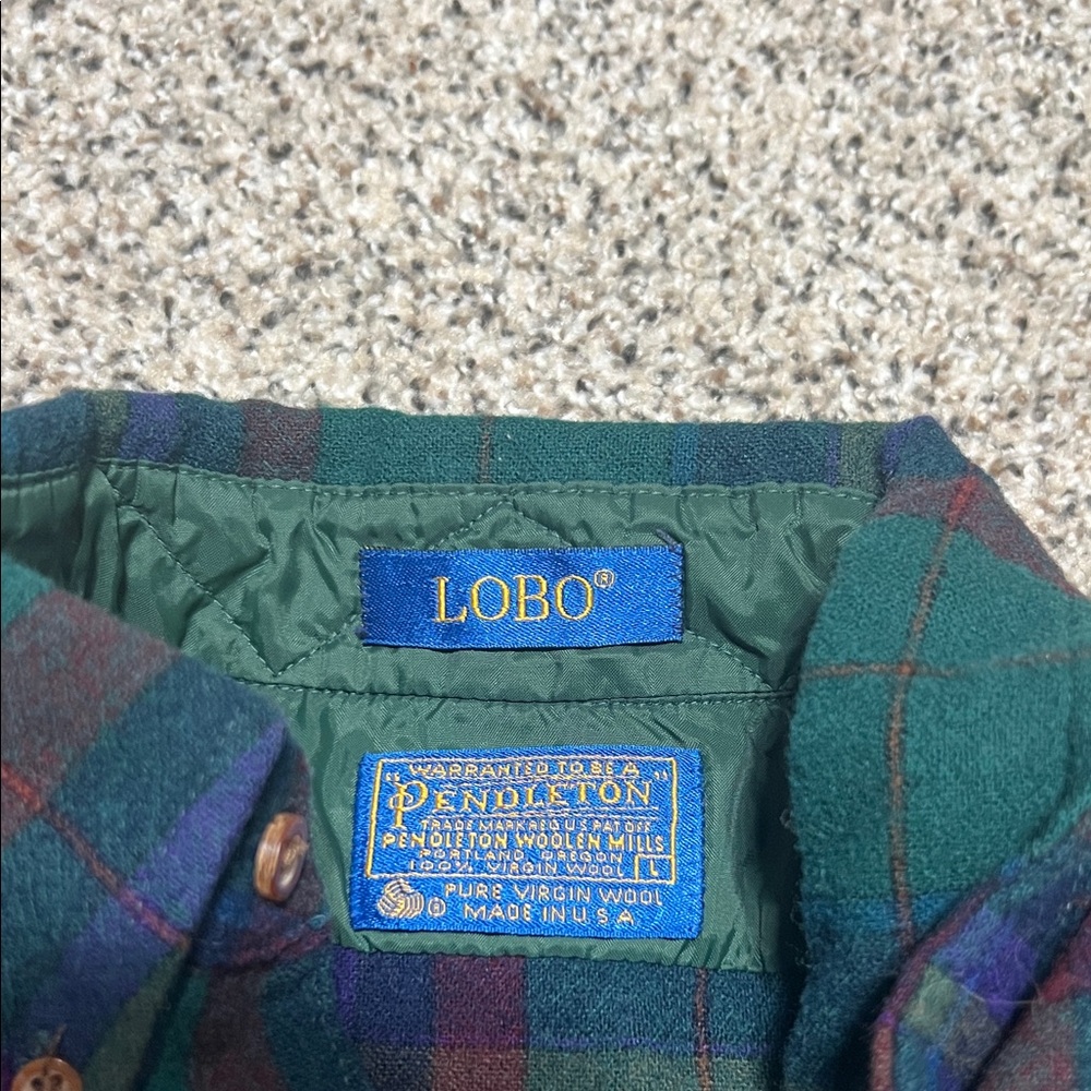 Pendleton Men's Casual Plaid Shirt in Green and Purple - Picture 2 of 2